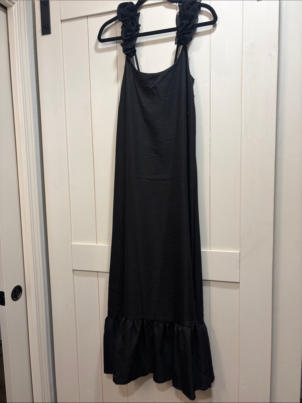 SHEIN Black Maxi Dress with Ruffle Straps